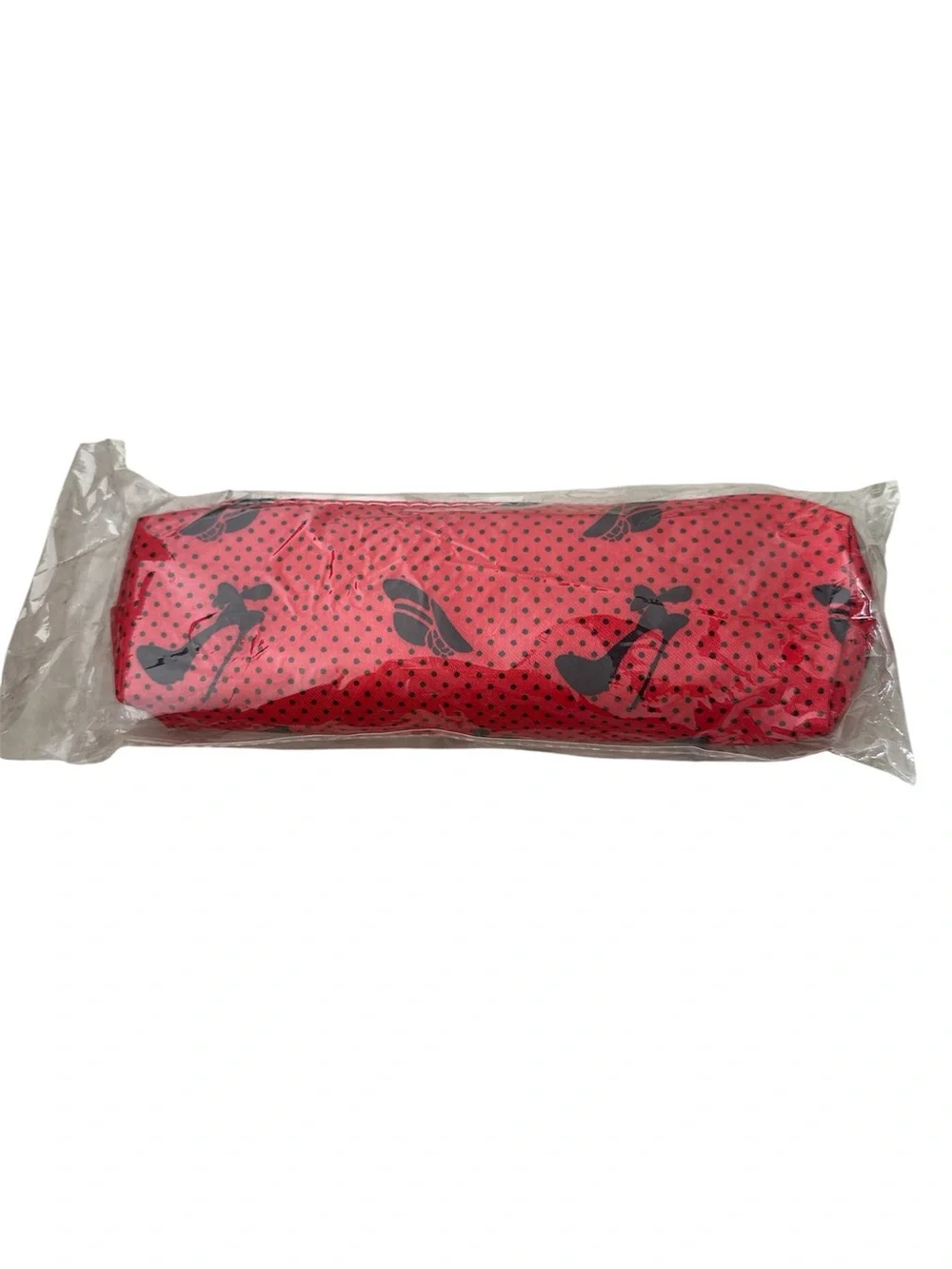 Red and Black Polka Dot Pencil Case with high heels and hats design NIP